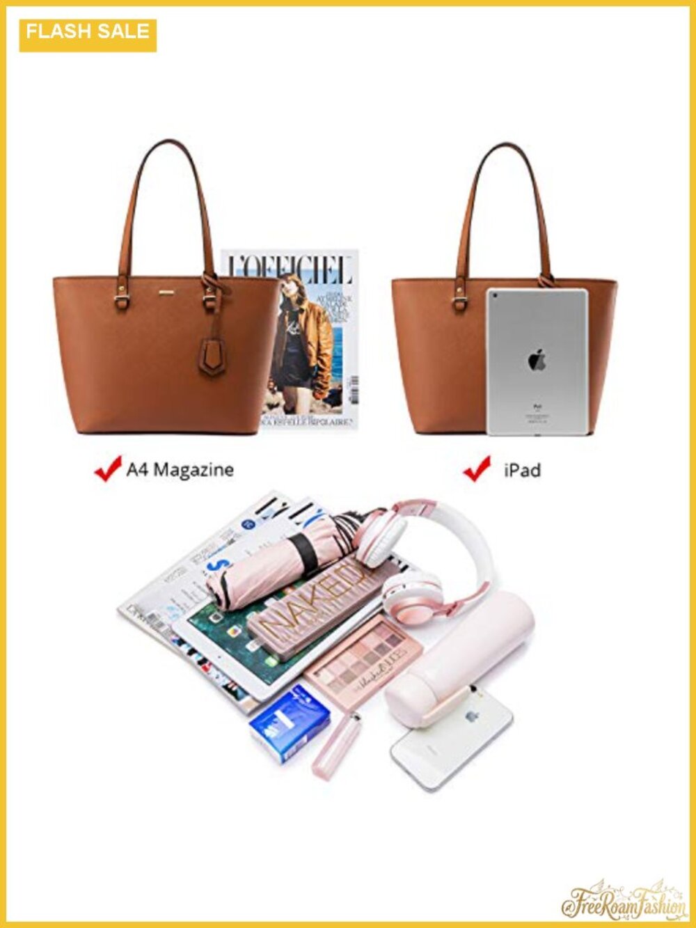 3-Piece Faux Leather Handbag Set Tote Satchel Hobo Shoulder Bags with Wallet - Picture 3 of 6